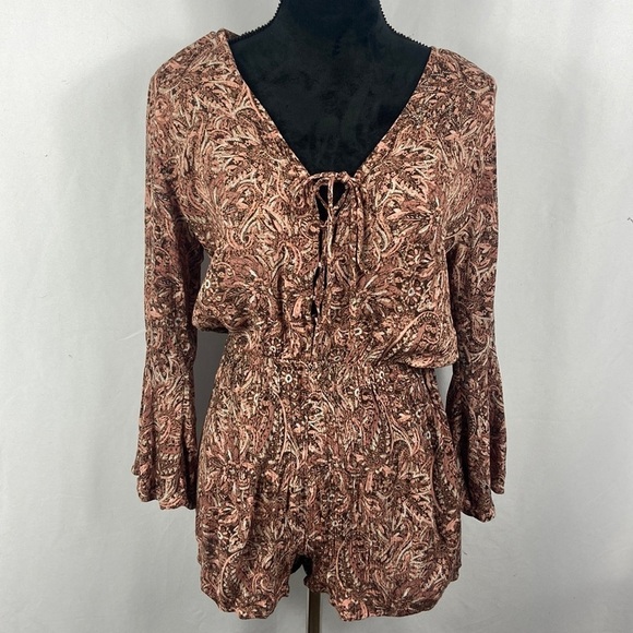American Rag Paisley Print Romper with Bell Sleeves - Picture 2 of 9